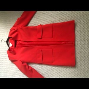 Red straight coat.